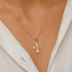 dagmarkors halskæde i forgyldt sølv med vedhæng i 8 karat guld - Amoré