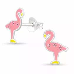 flamingo øreringe i sølv