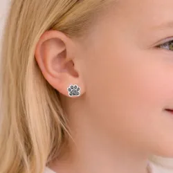 pote grå krystal øreringe i sølv - Little Ones