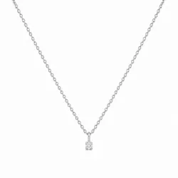 lab grown diamant vedhæng med halskæde i 925 karat sølv 0,062 ct