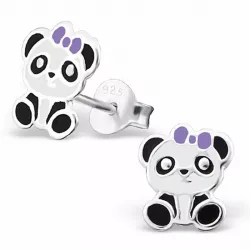 panda øreringe i sølv