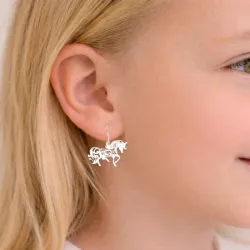 enhjørning øreringe i sølv - Little Ones