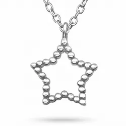 Stjerne halskæde i sølv med vedhæng i sølv