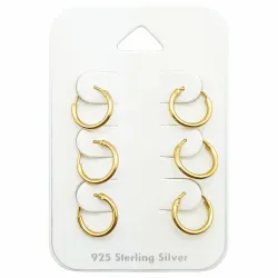 10 mm creoler i forgyldt sølv