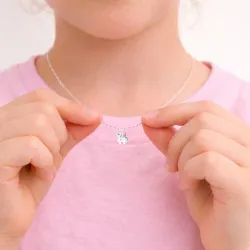 enhjørning pink halskæde i sølv med vedhæng i sølv - Little Ones