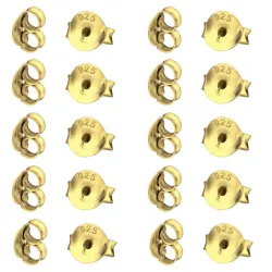 10 par butterflies i forgyldt sølv