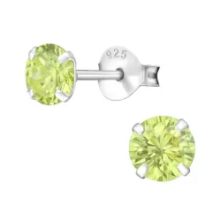 5 mm runde ørestikker i sølv - Little Ones