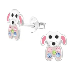 hunde børneøreringe i sølv - Little Ones