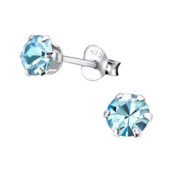 5 mm krystal ørestikker i sølv - Little Ones