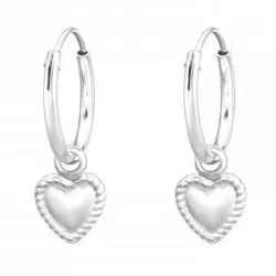 12 mm hjerte creoler i sølv - Little Ones