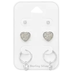hjerte øreringe i sølv - Little Ones