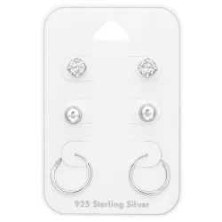 hvid zirkon øreringe i sølv