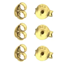 3 par butterflies i forgyldt sølv