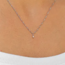 lab grown diamant vedhæng med halskæde i 925 karat sølv  0,035 ct