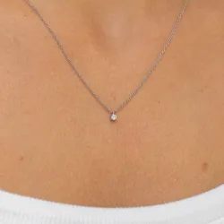 lab grown diamant vedhæng med halskæde i 925 karat sølv 0,062 ct