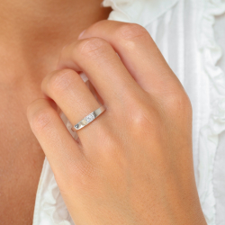 lab grown diamant solitairering i rhodineret sølv