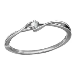 lab grown diamant ring i rhodineret sølv