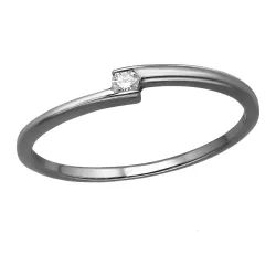 lab grown diamant solitairering i rhodineret sølv