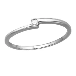 lab grown diamant solitairering i rhodineret sølv