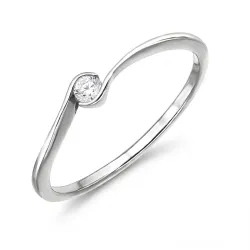 lab grown diamant solitairering i rhodineret sølv