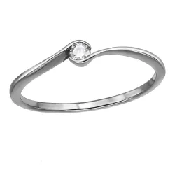 lab grown diamant solitairering i rhodineret sølv