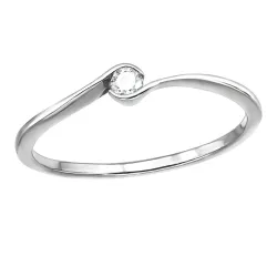 lab grown diamant solitairering i rhodineret sølv