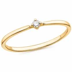 lab grown diamant solitairering i forgyldt sølv