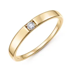 lab grown diamant alliancering i forgyldt sølv