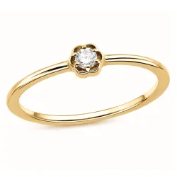blomster lab grown diamant ring i forgyldt sølv