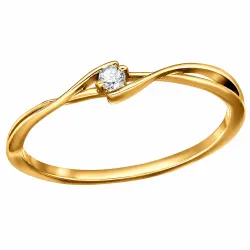 lab grown diamant solitairering i forgyldt sølv