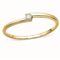 lab grown diamant solitairering i forgyldt sølv