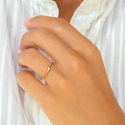 lab grown diamant solitairering i forgyldt sølv