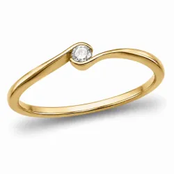 lab grown diamant solitairering i forgyldt sølv