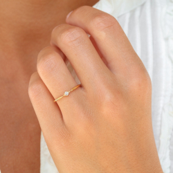 lab grown diamant solitairering i forgyldt sølv