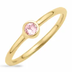 krystal ring i forgyldt sølv
