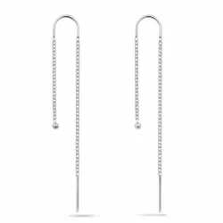 lange kæde øreringe i sølv