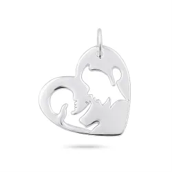 hjerte mor og barn vedhæng i sølv