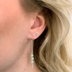 amazonit kæde øreringe i sølv - Loom Stones