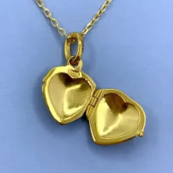 Kollektionsprøve hjerte medaljon i forgyldt sølv