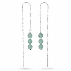 jadesten kæde øreringe i sølv - Loom Stones