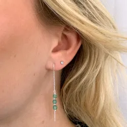 jadesten kæde øreringe i sølv - Loom Stones