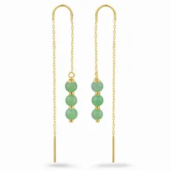 amazonit kæde øreringe i forgyldt sølv - Loom Stones