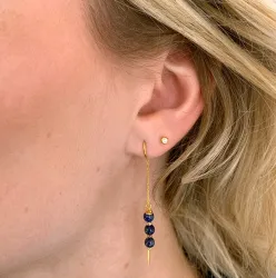 lapis lazuli kæde øreringe i forgyldt sølv - Loom Stones