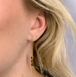 tigerøje kæde øreringe i forgyldt sølv - Loom Stones