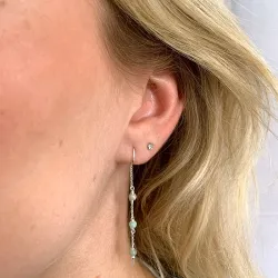 amazonit kæde øreringe i sølv - Loom Stones