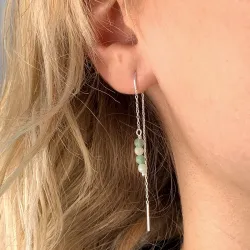 amazonit kæde øreringe i sølv - Loom Stones