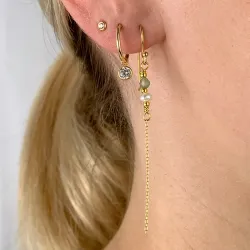 perle kæde øreringe i forgyldt sølv - Loom Stones