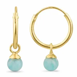 12 mm amazonit creoler i forgyldt sølv - Loom Stones