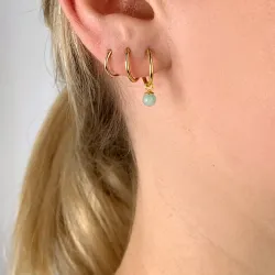 12 mm amazonit creoler i forgyldt sølv - Loom Stones