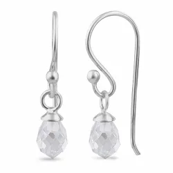 hvide zirkon ørehænger i sølv - Loom Stones